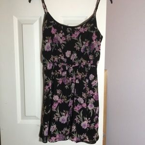 Forever21 Black Floral Dress Small